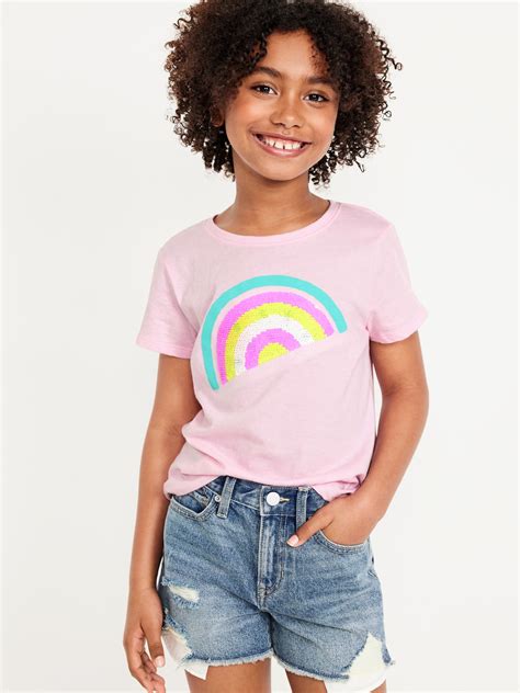 Short-Sleeve Flip-Sequin Graphic T-Shirt for Girls | Old Navy