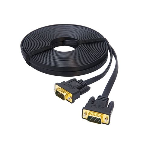 DTECH Ultra Thin Flat Type Computer Monitor VGA Cable Standard 15 Pin ...