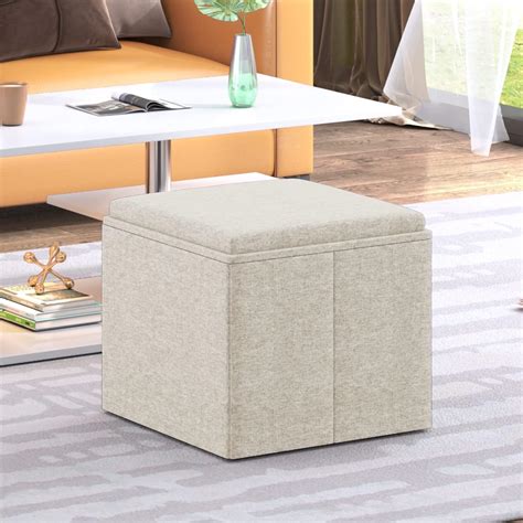 Buy Mjkone Ottoman with Storage,Rectangle Cube Foot Rest Stool with ...