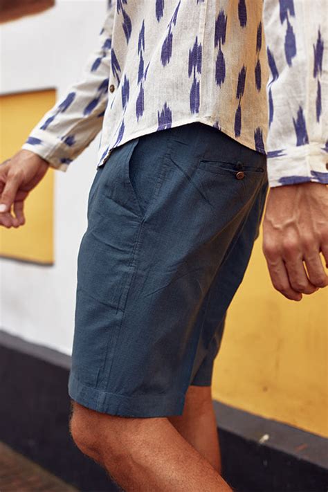 Okhai 'Authentic' Pure Cotton Blue Shorts (Inseam 8") – Okhaistore