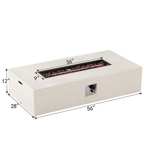 Buy COSIEST Rectangle Outdoor Propane Fire Pit Table Sandstone Concrete ...