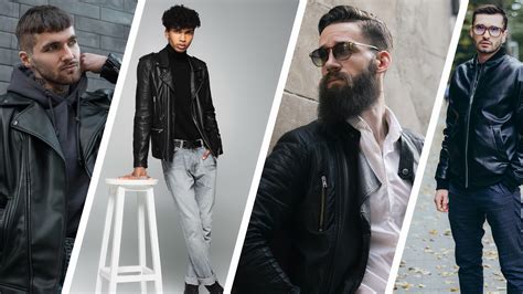 Leather jacket mens look online