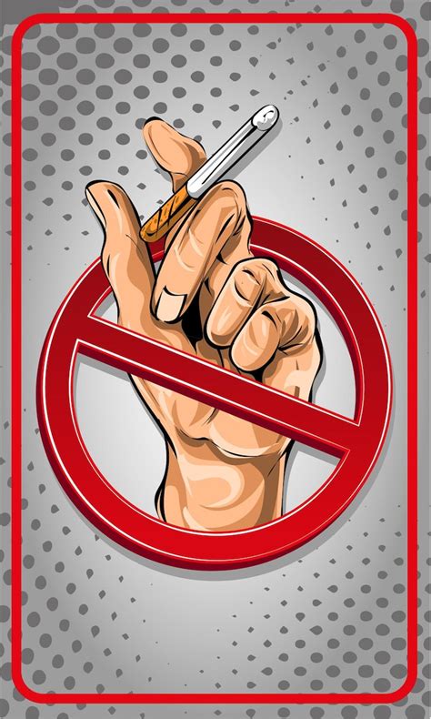 No smoking sign cartoon | Premium Vector