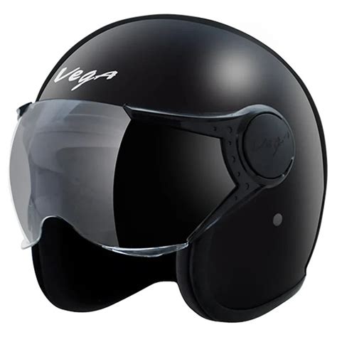Vega JET W/Visor Black Helmet | Shop Helmets at BIKERSTORE.IN ...