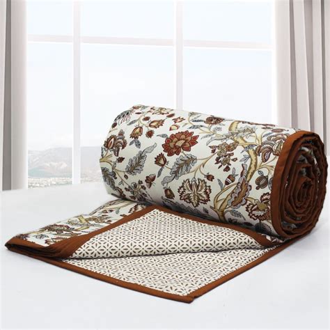 Buy Cozy Riva Floral print Cotton Dohar in Peacock online in India – AURAVE