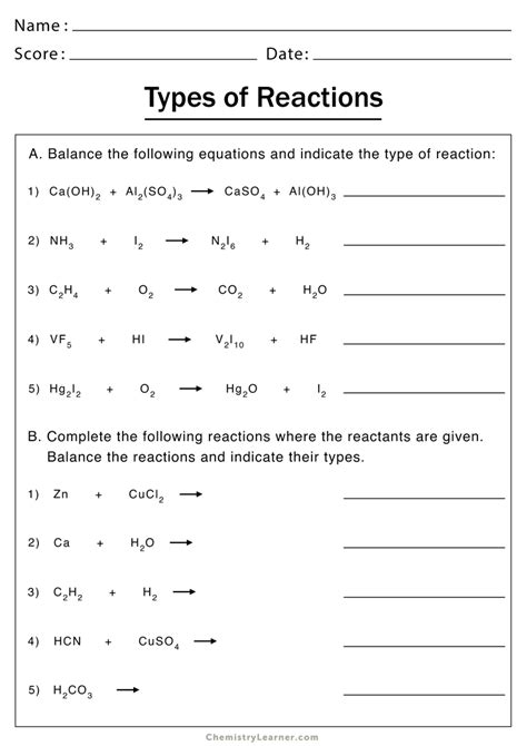 Image result for Reactions Practice Problems
