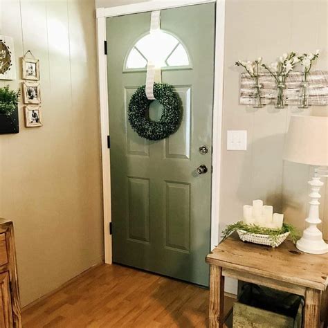 Interior Wreath on Green Front Door - Soul & Lane