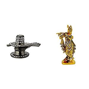 Buy LE Shiva Black Jyotirling-Shivling Idol (Metal) and Krishna Antique ...