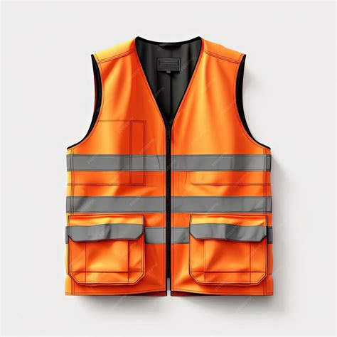 Premium AI Image | orange reflective safety vest against white background