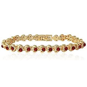 Buy Mahi Gold Plated Red Crystal Tiny Hearts Single Strand Bracelet for ...