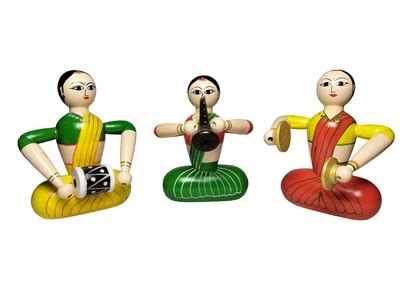 Channapatna Wooden Marriage Tabla Set, Traditional Indian Music Set, 3 ...