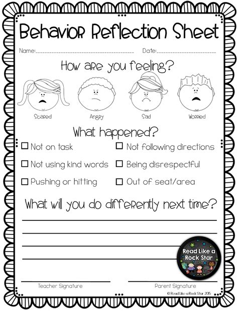 Daily Reflection Sheets For Kids Printable