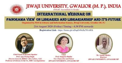 Jiwaji University Gwalior Organized International Webinar on "Panoramic ...