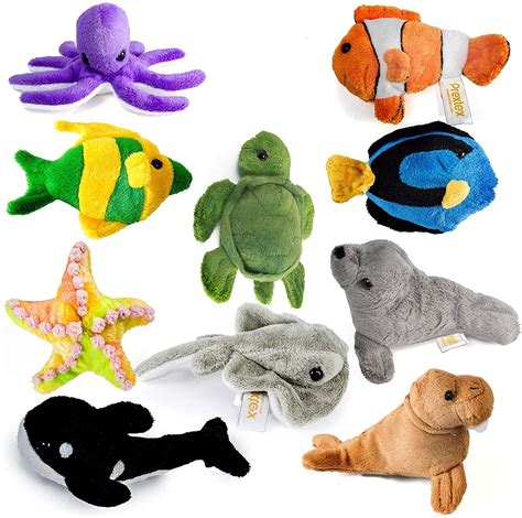 Buy PREXTEX 10 Piece Plush Soft Stuffed Sea Animals - Small Stuffed ...