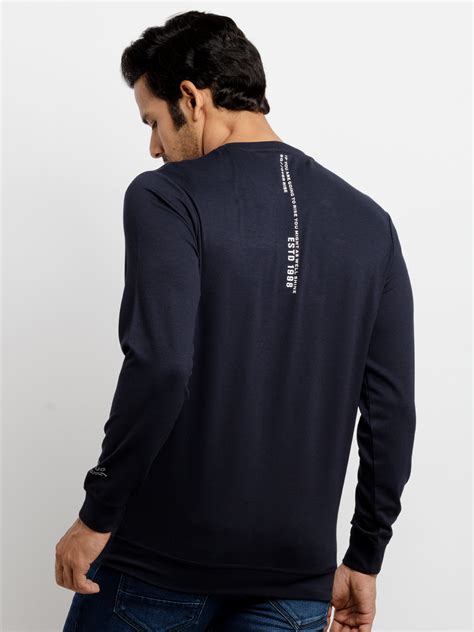 Buy Navy/Red Mix Round Neck Sweatshirt for Men | Status Quo