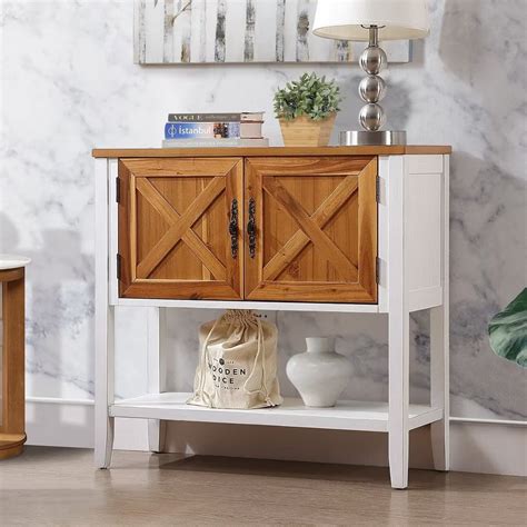 35"L Console Table Sofa Table, Farmhouse Wood Buffet Sideboard, Accent ...