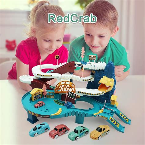 Buy RedCrab Kids Dinosaur Car Playset Toy Ramp Track Set,Dino Adventure ...