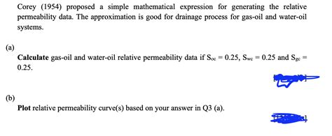 Image result for Corey Equation Relative Permeability