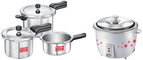 Buy Prestige Svachh Aluminium 2+3+5 Litre Combo Cooker With Induction ...