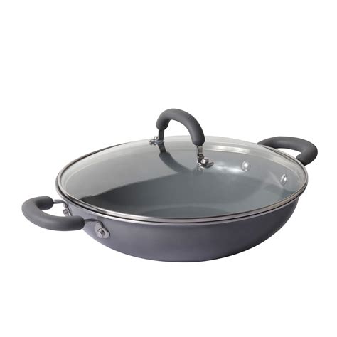Buy Meyer Anzen, Coated Aluminum Kadai with Glass Lid | Ceramic Kadai ...