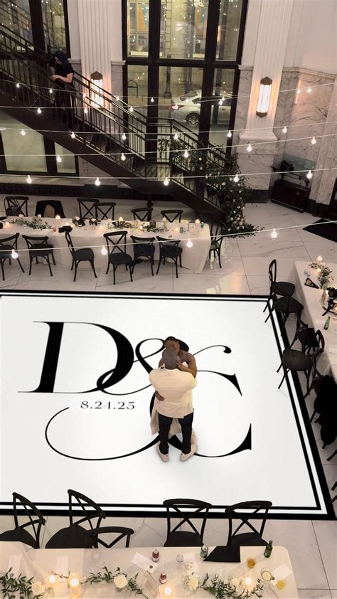 Custom Wedding Decal Dance Floor Wrap. Gloss Removable Vinyl. Monogram ...