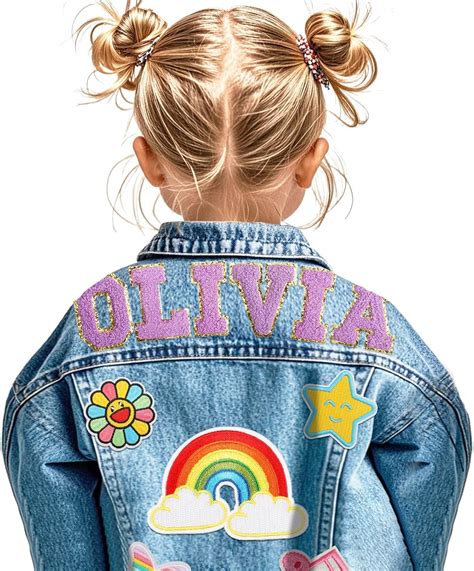 Amazon.com: Custom Kids Denim Patch Jacket with Name and Tags ...