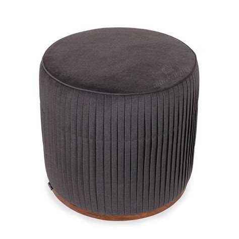 Pouffe - Teakwood Round Ottoman | Alankaram