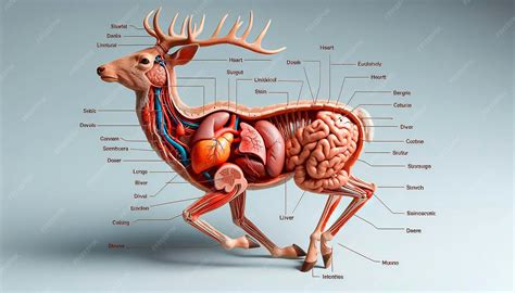 A diagram of a deers anatomy with the word human anatomy on the back ...