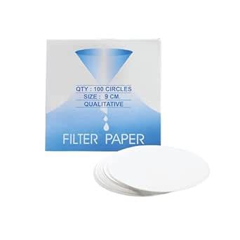 EISCO Pack of 100 Premium Qualitative Filter Paper – 9 cm, 8-10 Micron ...