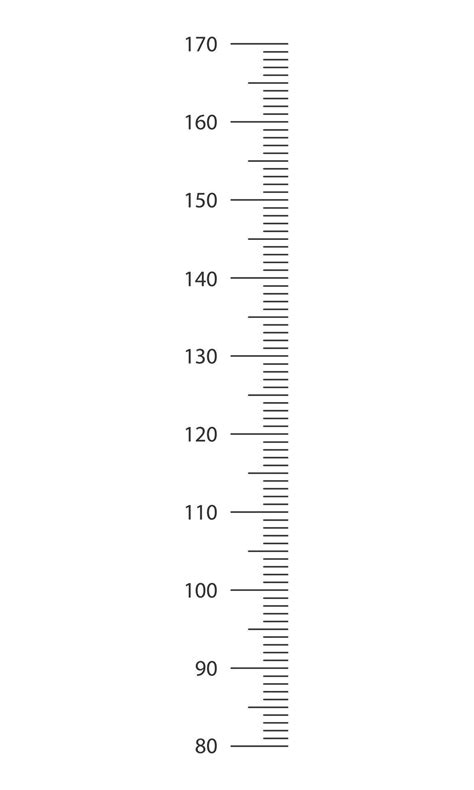 Stadiometer scale from 80 to 170 centimeters. Kids height chart ...
