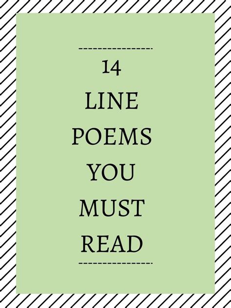 14 Line Poems You Must Read - Aestheticpoems