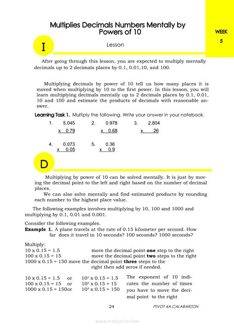 Image result for Examples of Module for Grade 6