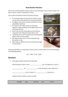 Neutralisation Réactions Worksheet | Teaching Resources
