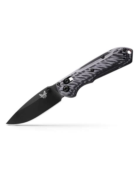 Benchmade Mini Freek Folding Knife Black/Gray G10 Handle CPM-M4 Drop Point Plain Black Blade ...