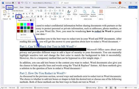 How To Properly Redact A Word Document Without Messing Up Formatting
