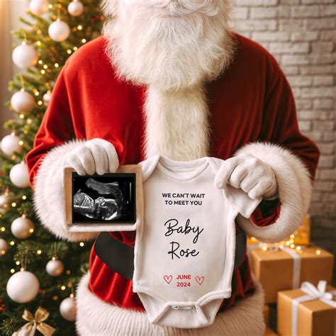 Christmas Pregnancy Announcements, Santa Baby Announcement, Canva ...