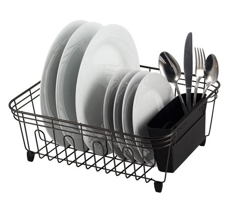 Real Home Innovations Deluxe Small Dish Drainer, Black Chrome - Walmart.com
