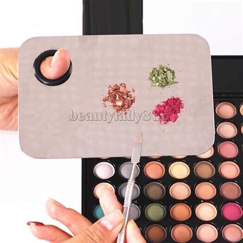 Stainless Makeup Cosmetic Mixing Blending Palette With Spatula Cosmetic ...