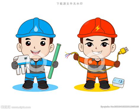 Q版卡通水电工人设计图__动漫人物_动漫动画_设计图库_昵图网nipic.com