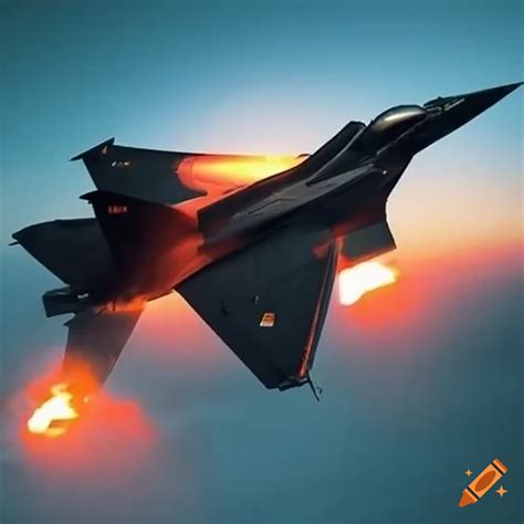 Top fighter jet in action on Craiyon