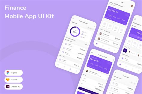 Finance Mobile App UI Kit for Figma, Sketch & XD | UIworkshop