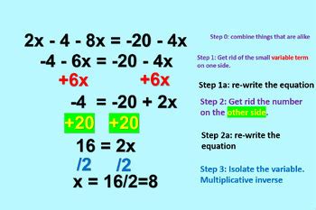 Image result for Multi-Step Equations with Like Terms