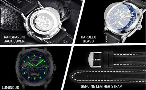 BENYAR Automatic Mechanical Self Wind Skeleton Blue Dial Genuine ...