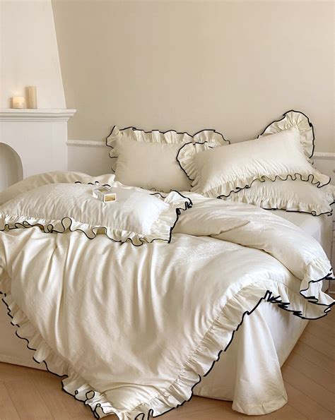 Silky Ruffle Bed Sheet | Ruffle bedding sets, Ruffle bedding, Ruffle ...