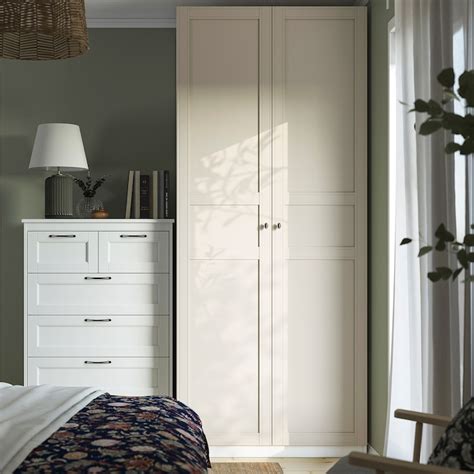 PAX / FLISBERGET wardrobe, white/light beige, 100x60x236 cm (393/8x235 ...