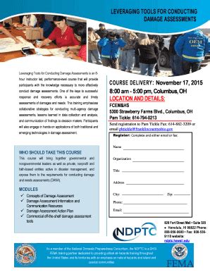 Fillable Online LEVERAGING TOOLS FOR CONDUCTING DAMAGE ASSESSMENTS Fax ...