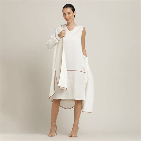 Saltpetre Women’s Off White Organic 2-Piece Dress & Jacket Set with ...