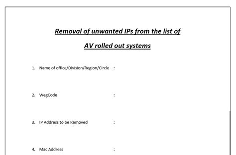 Removal of unwanted IPs from the list of AV rolled out systems