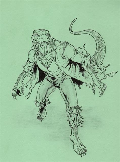 scary lizard drawing