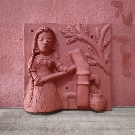 Buy Terracotta Woman a Hand Pump Tile Online in India – Prosperitymirra